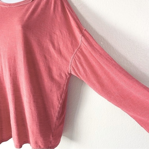 We The Free Linen Blend Long Sleeve Coral Tee Size S - Picture 3 of 6